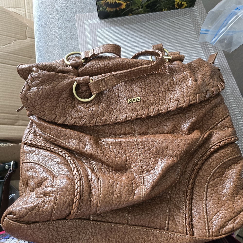 Tan Textured Shoulder Bag